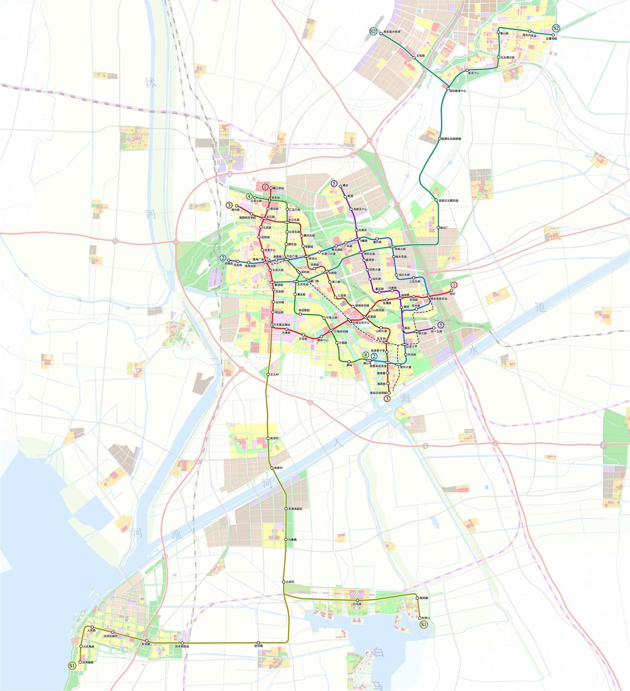 淮安地铁最新规划图,淮安地铁最新版规划图